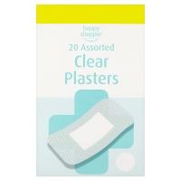 HAPPY SHOPPER 20 ASSORTED CLEAR PLASTERS